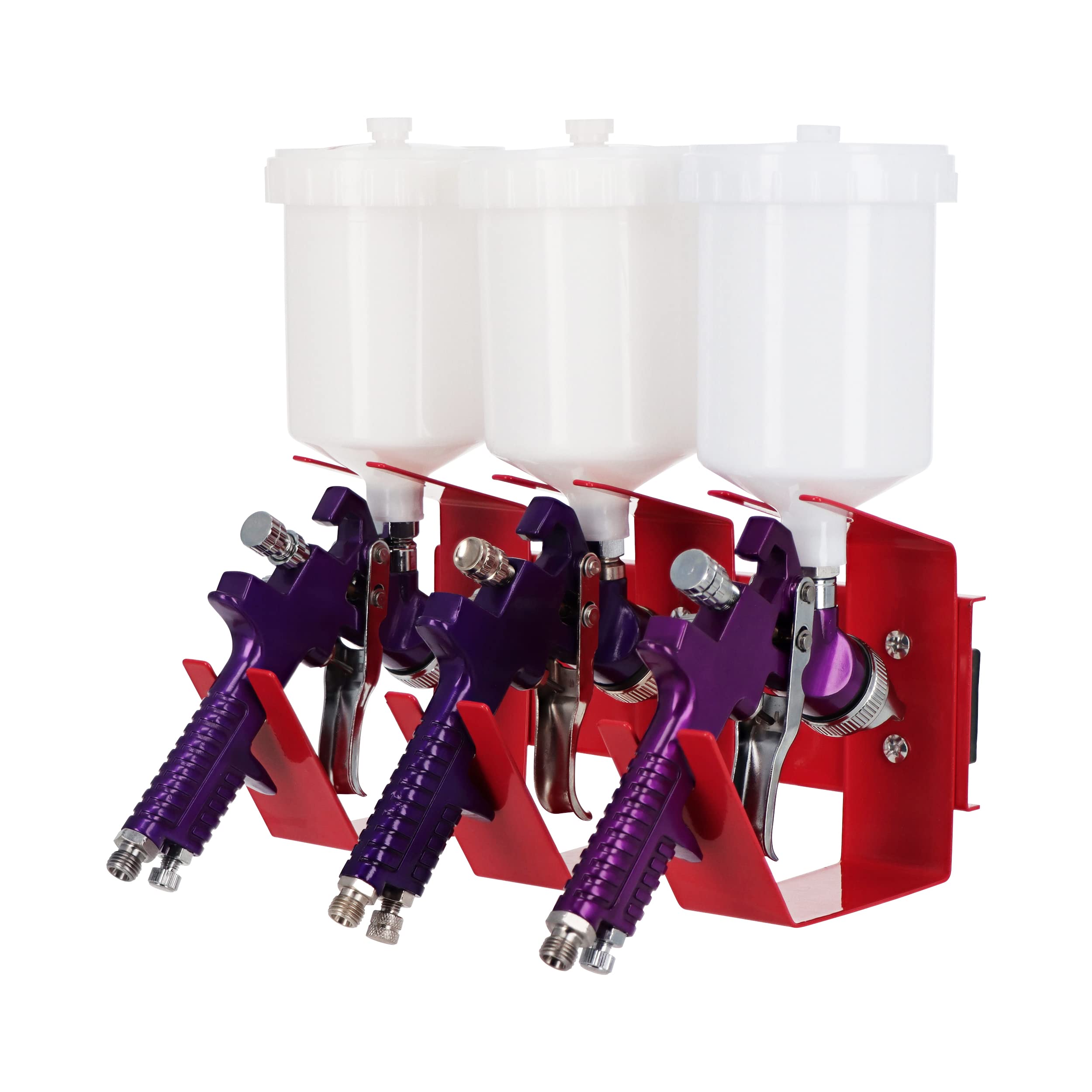ABN 3 Hook Gravity Spray Gun Holder Triple Paint Gun Rack - 12in Magnetic Auto Paint Gun Holder for Gravity Feed Sprayer - Image 5