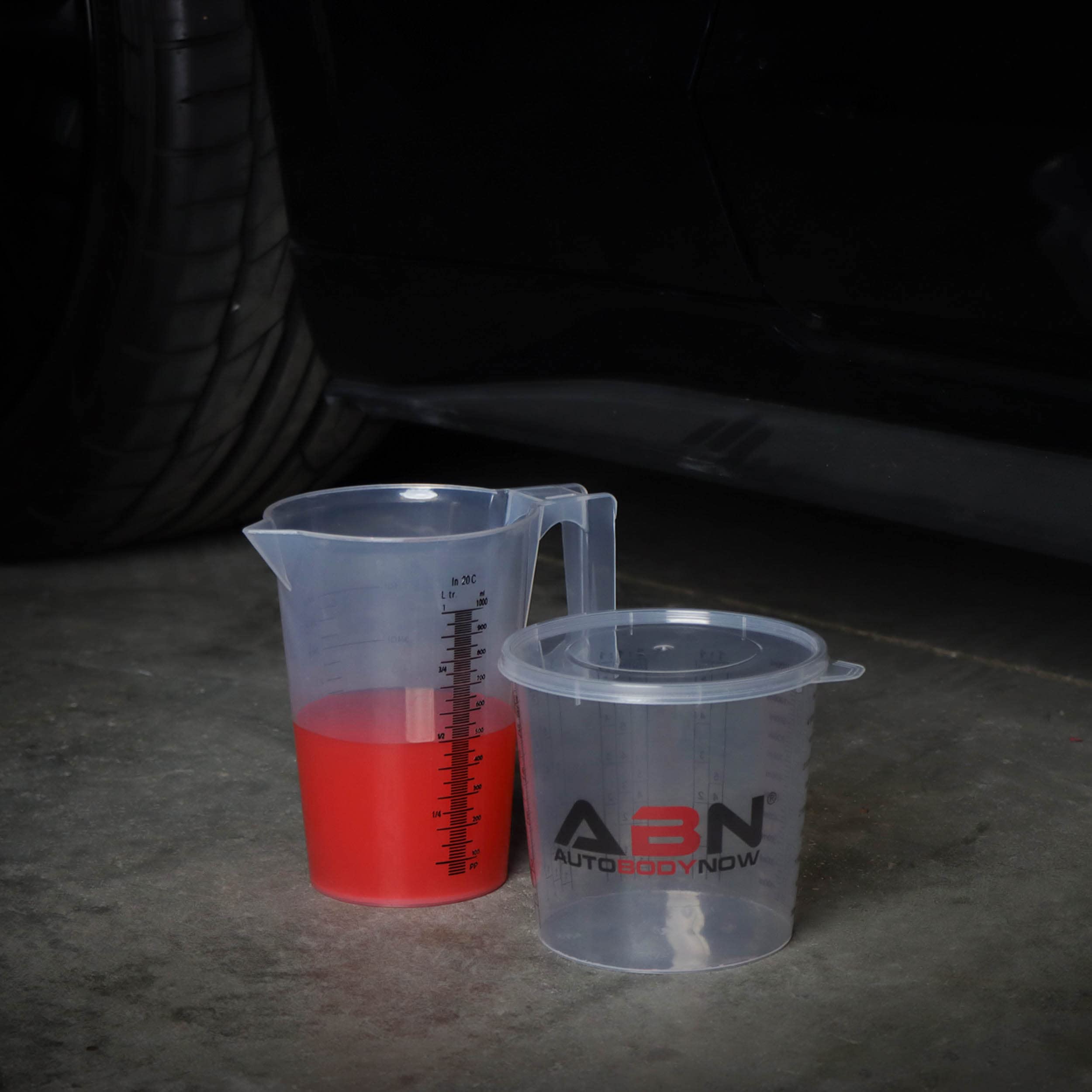 ABN 5 Piece Set of Graduated Paint Mixing Pitchers Quart and Gallon Sized Mixing Cups - 5000 ml, 3000 ml, 2000 ml, 1000 ml, 500 ml Plastic Mixing Cups for Paint, Resin, Epoxy and Home Kitchen and - Image 5